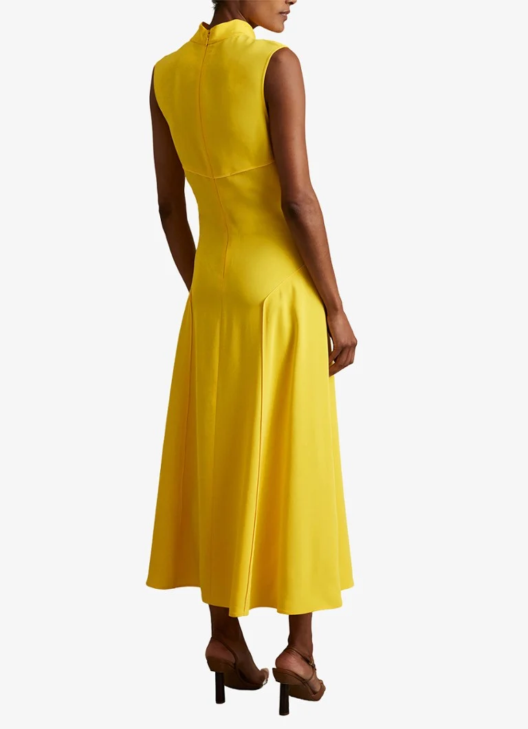 Reiss  Georgia midi jurk met watervalhals