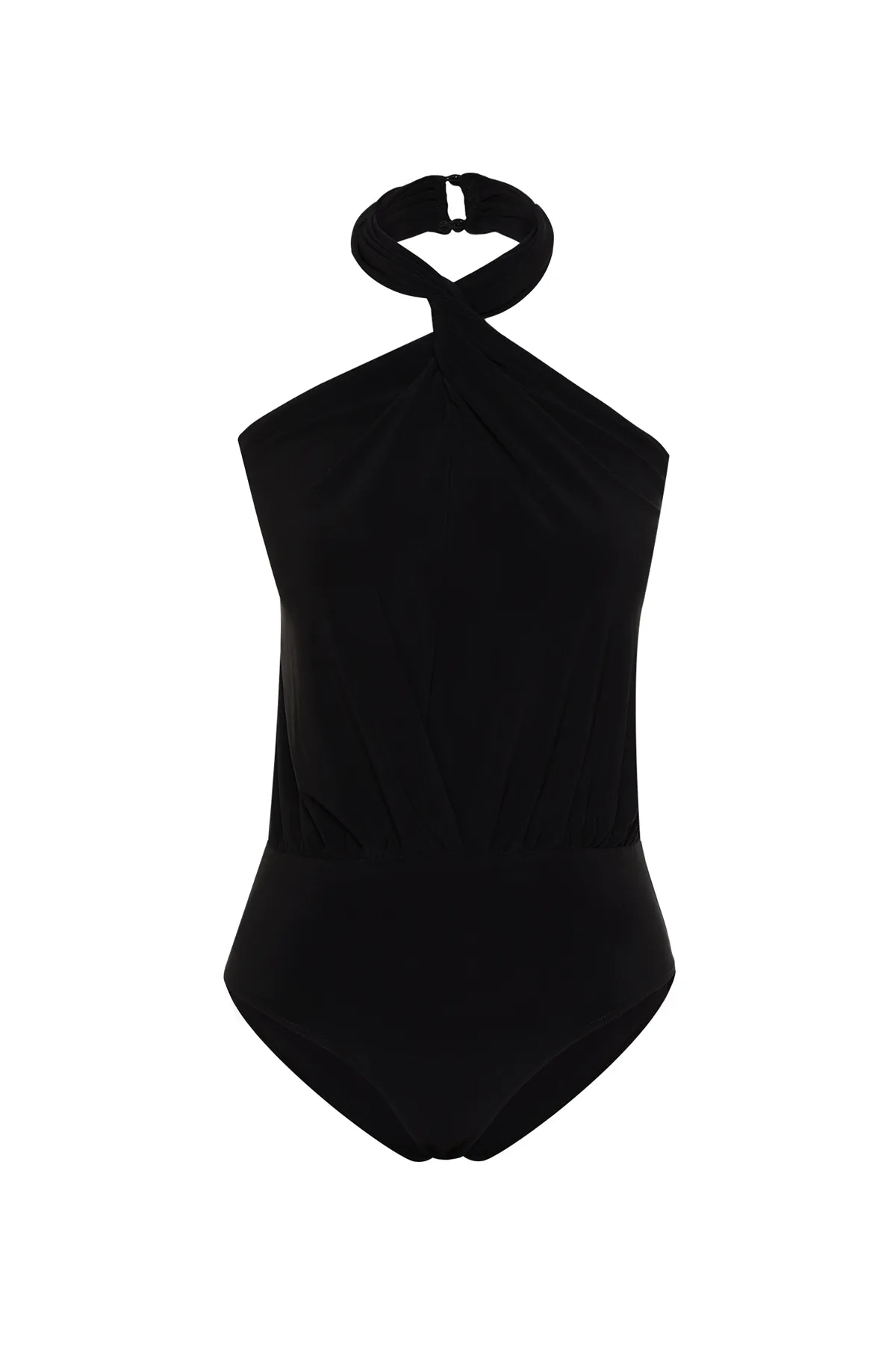 Trendyol Collection  Schwarzer Neckholder-Strickbody TPRSS24BD00004