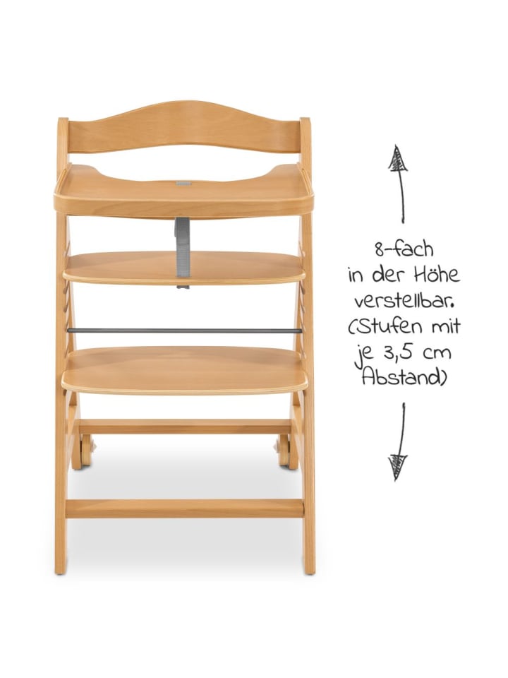 Hauck Hochstuhl Alpha Plus Move - mit Essbrett und Rollen in braun günstig kaufen onesize