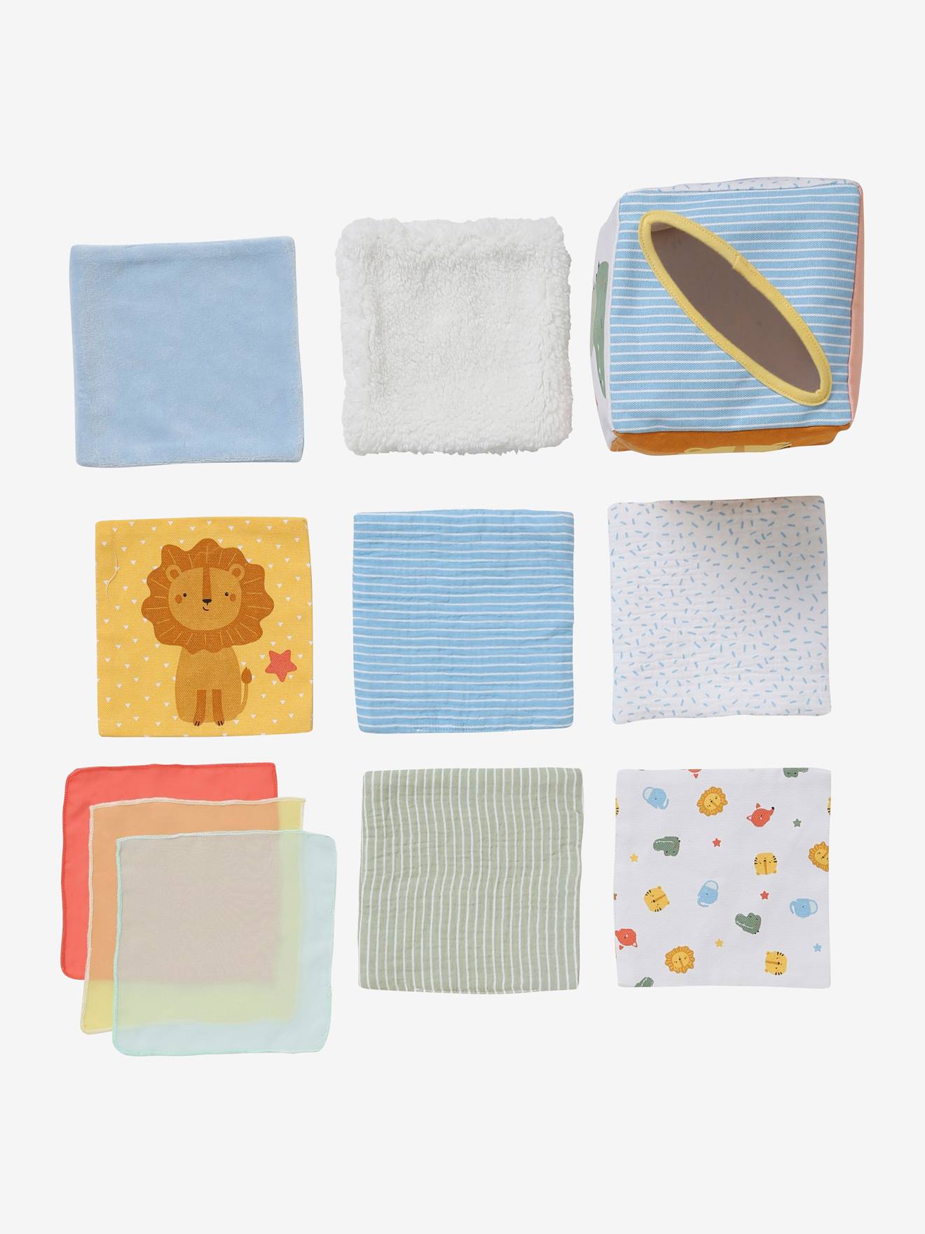 Boîte à mouchoirs sensoriels en tissu multicolor