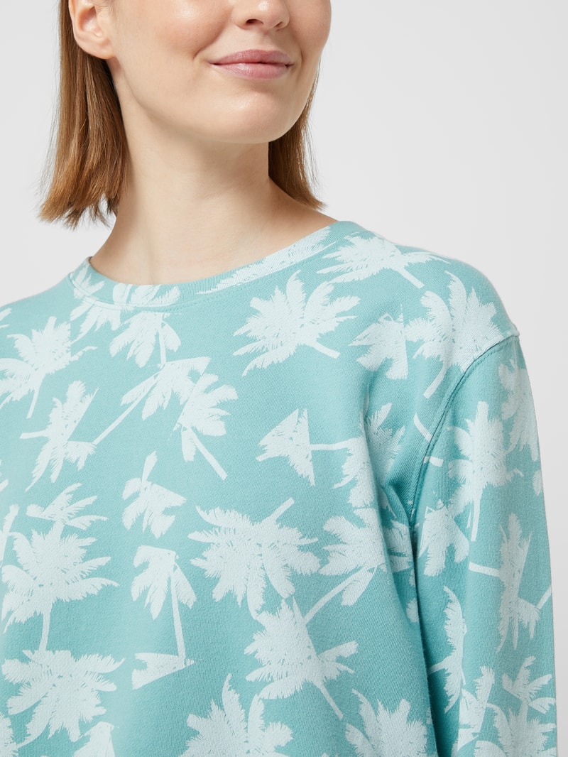 Sweatshirt mit Palmen-Prints in mint