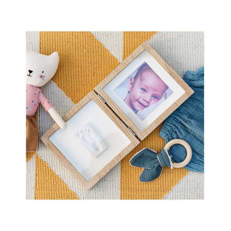 Cadre bois empreinte et photo Square frame Baby Art
