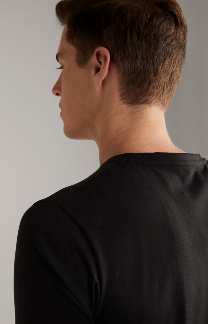 2er-Pack Feiner Stretch T-Shirts in Schwarz