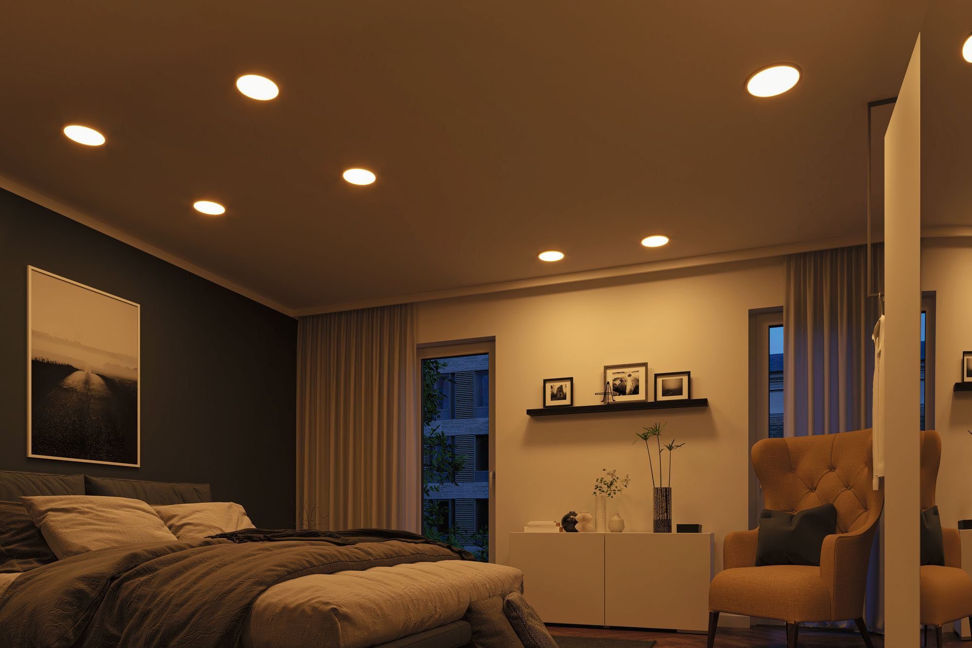 Paulmann LED Einbauleuchte Areo, Memoryfunktion, LED fest integriert, Warmweiß, LED-Modul, WarmDim-Stepschaltung