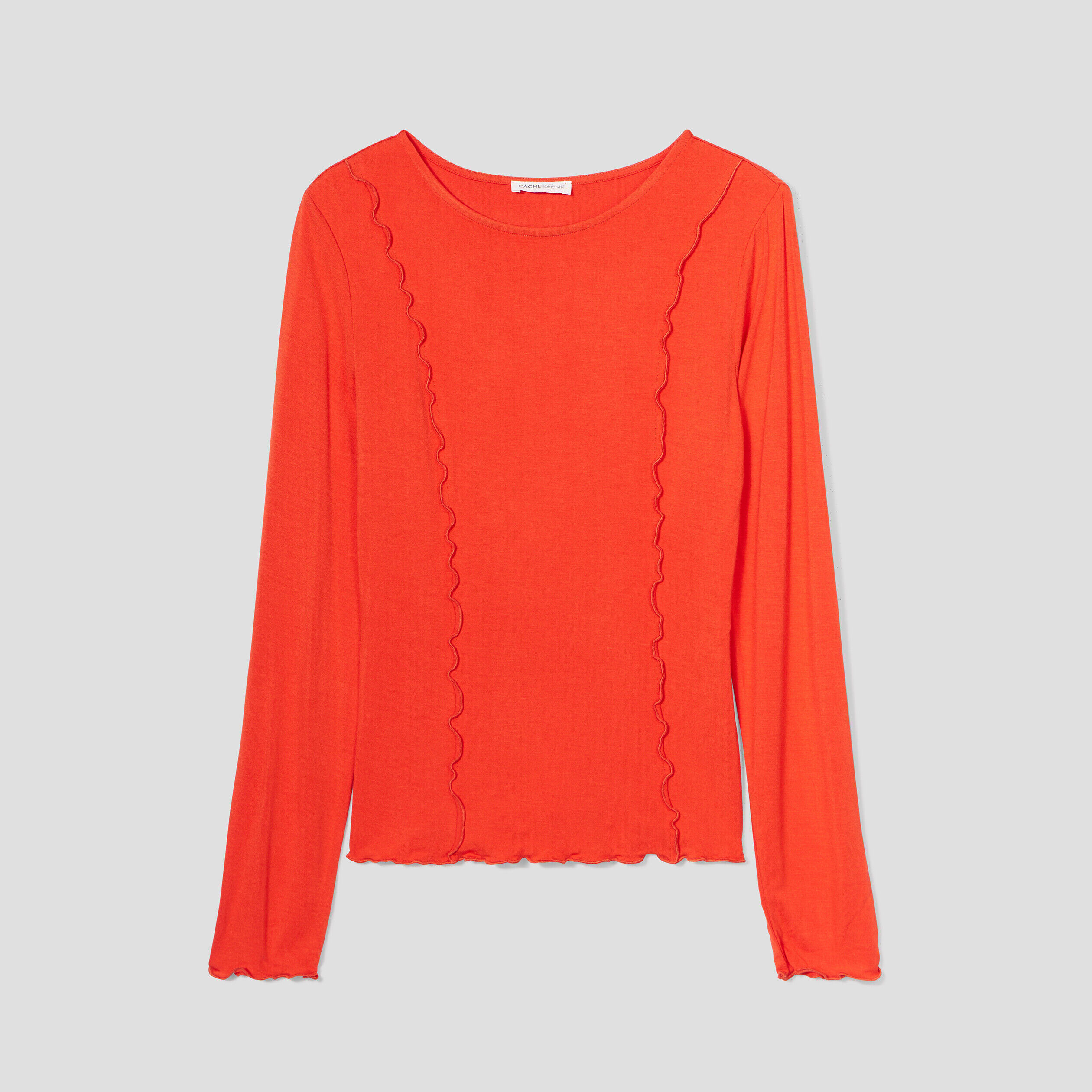 T-shirt manches longues rouge femme | Cache Cache