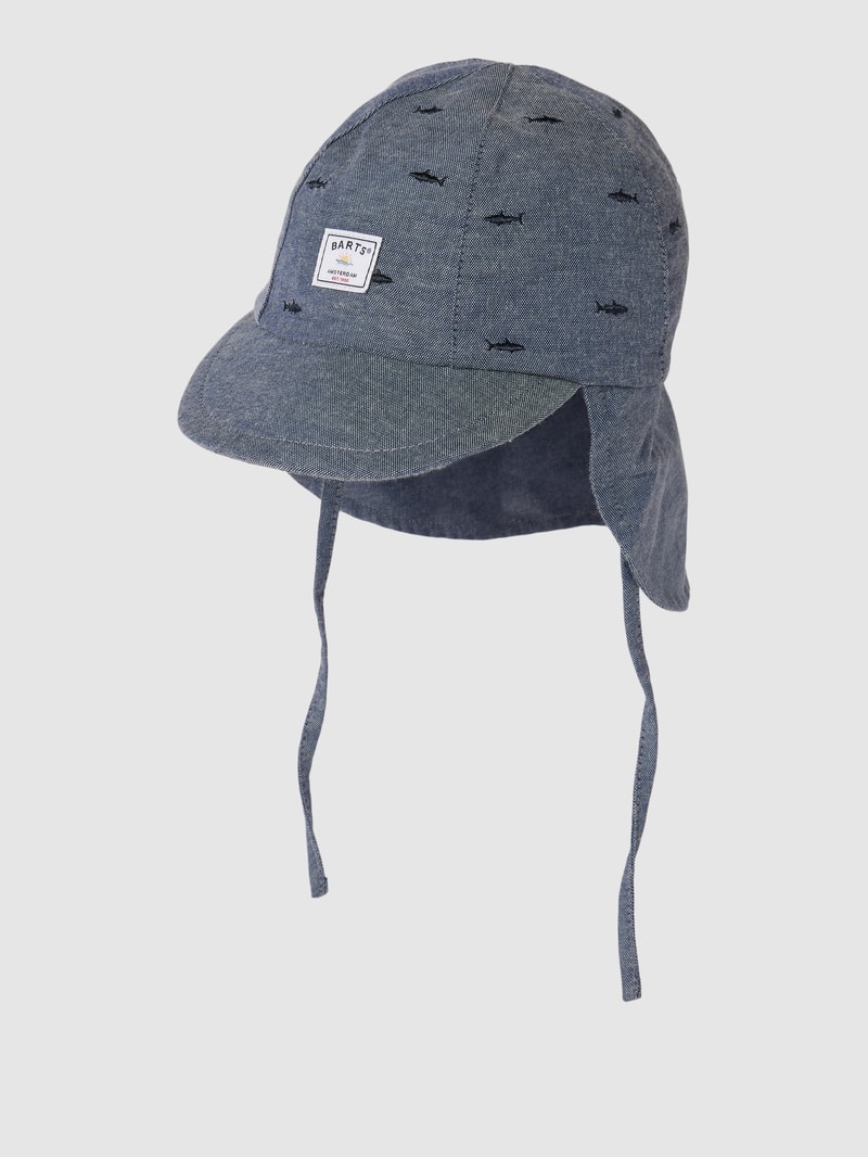 Schirmmütze mit Nackenschutz und Label-Detail in blau