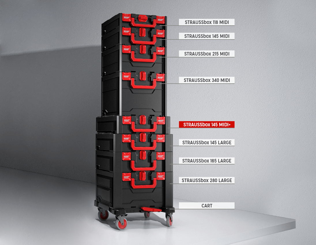 STRAUSSbox Werkzeug-Set 215 midi Elektro Profi