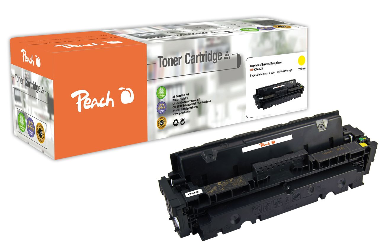 Peach Tonermodul gelb ersetzt HP No. 410X Y
