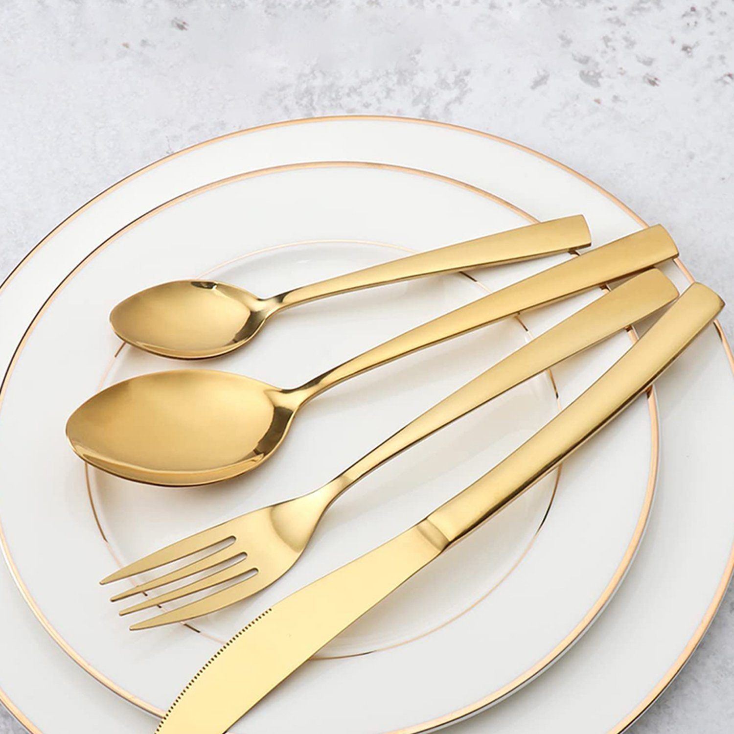 Bedee Besteck-Set Besteck 24 Stücke für 6 Personen, Besteckset, Besteckset aus Edelstahl, Spiegelpolierter Design für Küche/Restaurant