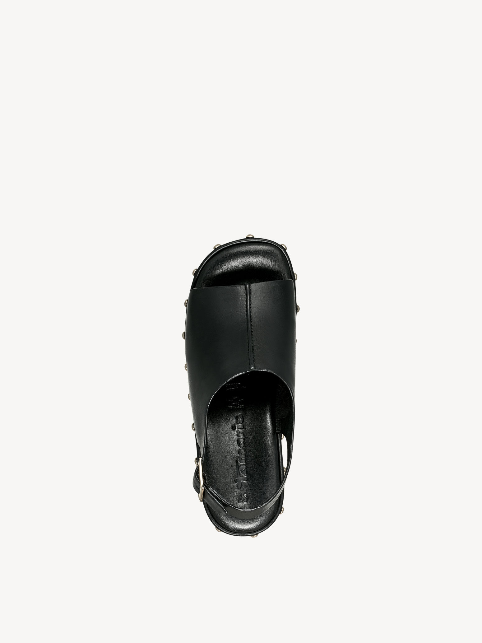 Sandale à talon en cuir - noir