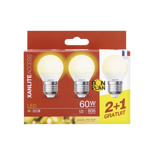 lampă XANLITE E27x3 tip P45