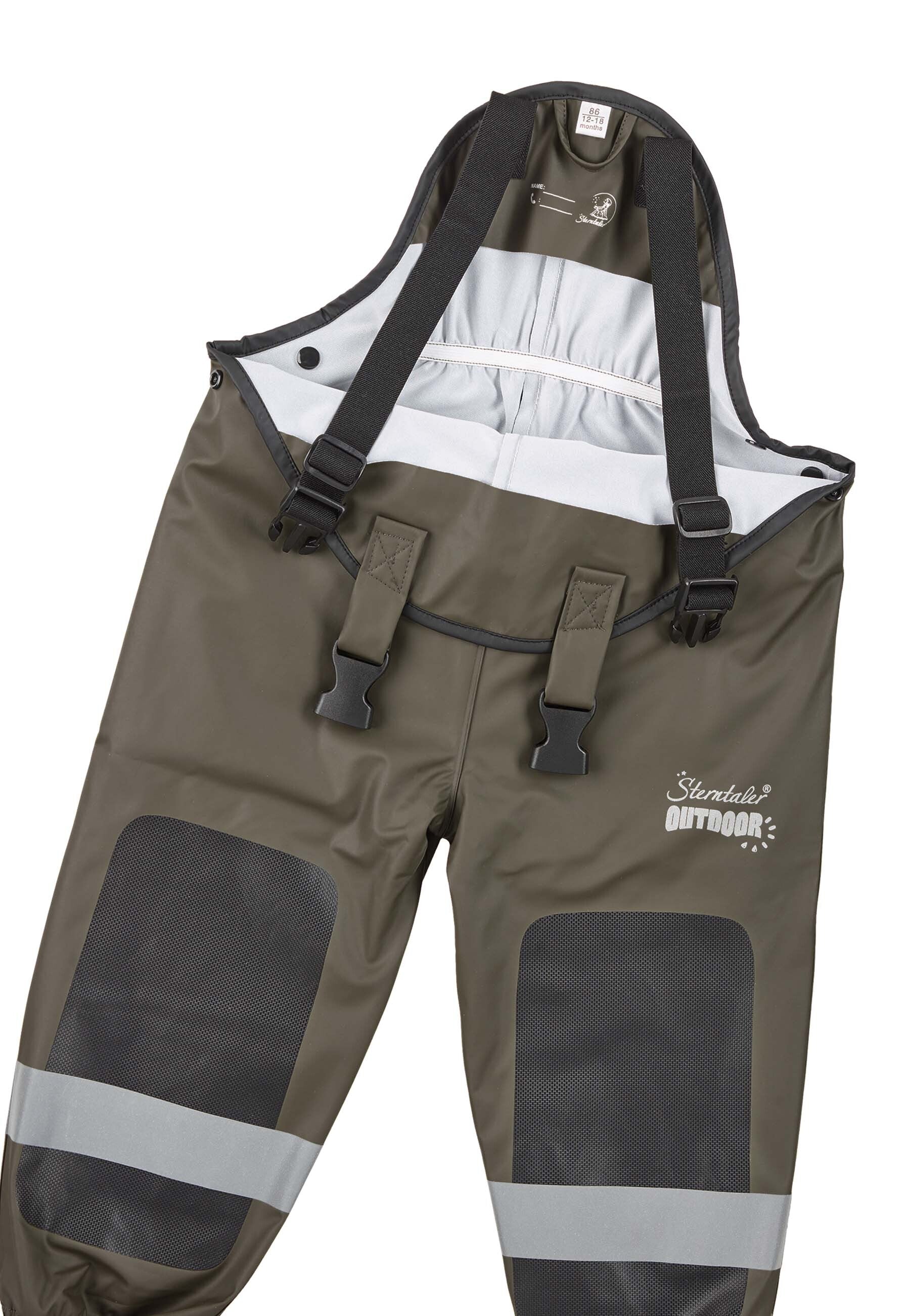 Funktions-Regenhose mit Trägern und Reflektoren