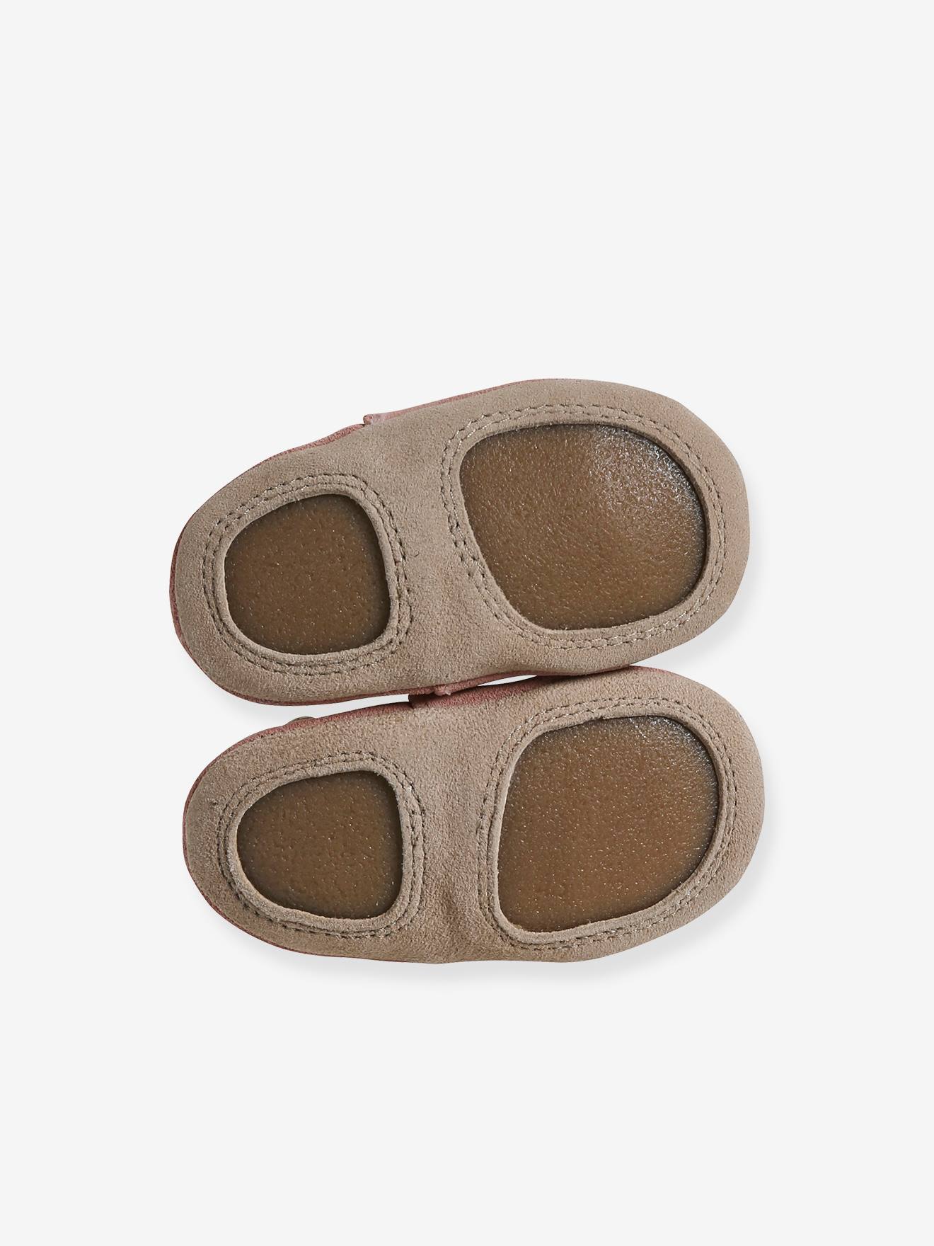 Vertbaudet Baby Krabbelschuhe mit Gummizug - altrosa