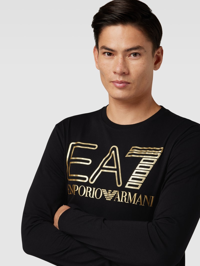 Longsleeve mit Label- und Logo-Print in schwarz