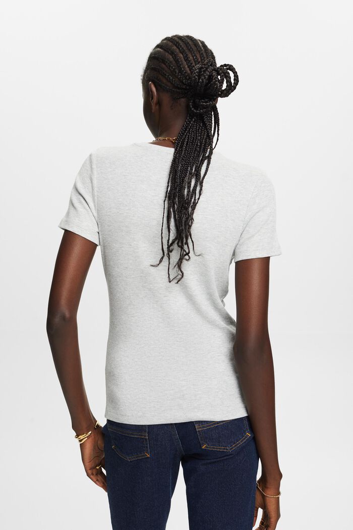Geripptes Jersey-T-Shirt, Baumwollmix
