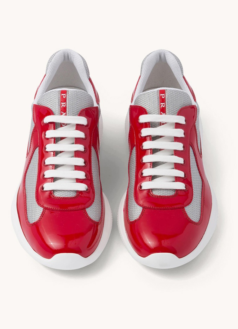 Buty Prada America's Cup ze skórzanymi detalami