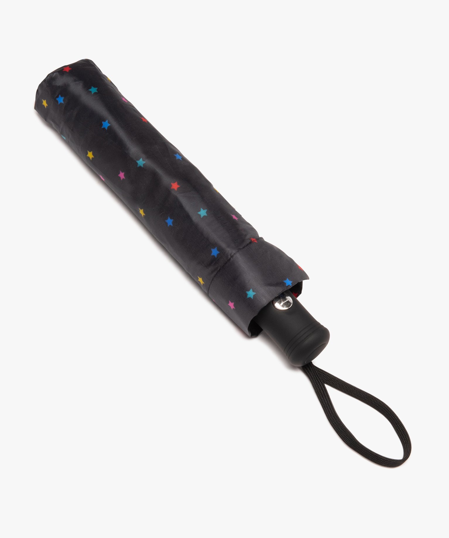 Parapluie femme pliant à motifs étoiles noir | GEMO
