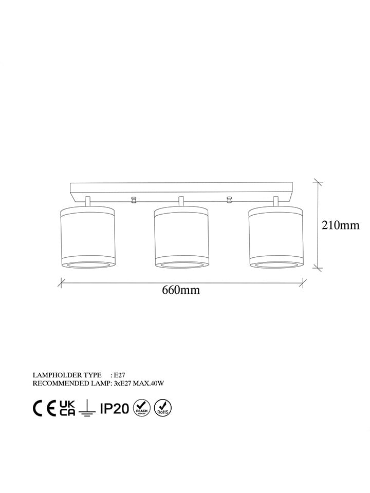 Opviq Deckenleuchte in Weiß/ Gold - (B)66 x (H)21 cm günstig kaufen onesize
