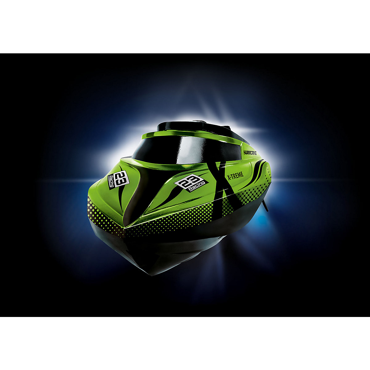 RC X-TREME Speedboat "Hurricane", bis zu 45 km/h, Anti-Kenter-Funktion, mit Schutzschaltung - die Propeller laufen erst im Wasser an, Revell Control schnelles Ferngesteuertes Boot, 46 cm