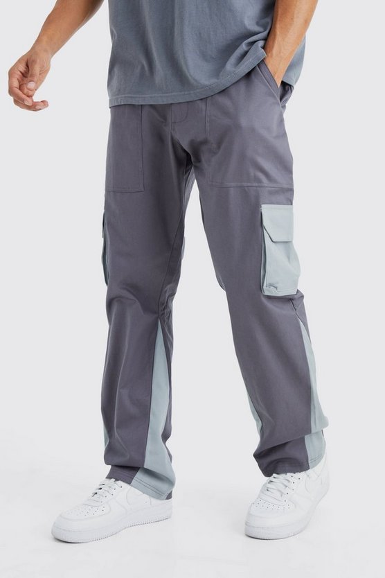 Slim-Fit Colorblock Cargo-Schlaghose