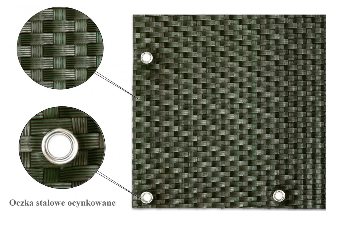 Progresja Polyrattan Balkonichtschutz mit Metallösen - Grün 0,9m x 3m