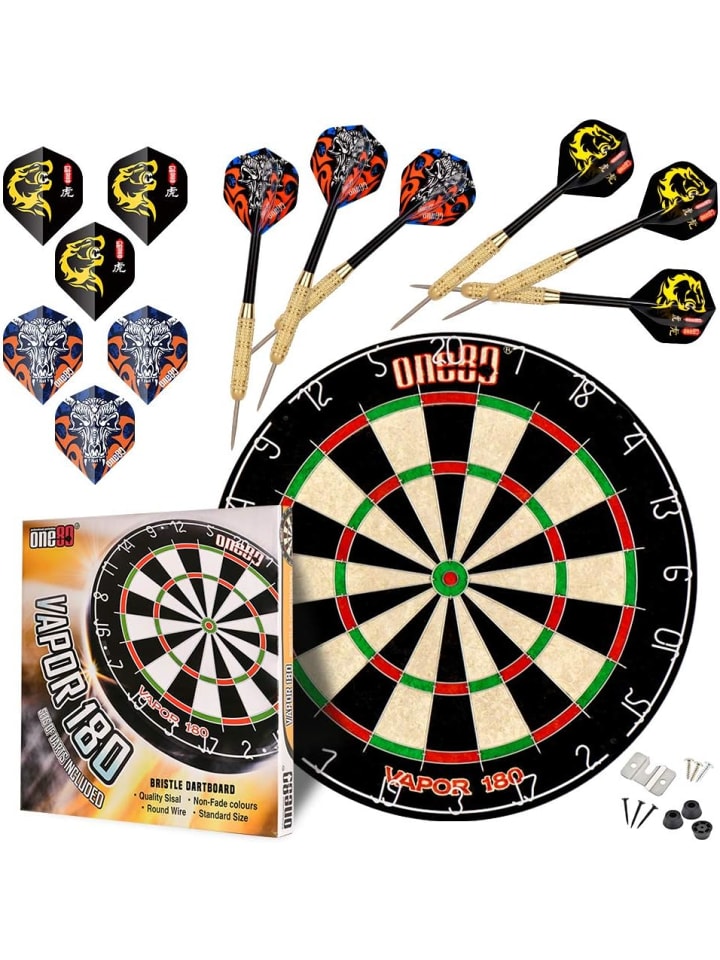 COFI 1453 Dartscheibe mit Pfeilen aus Sisal in Mehrfarbig günstig kaufen onesize