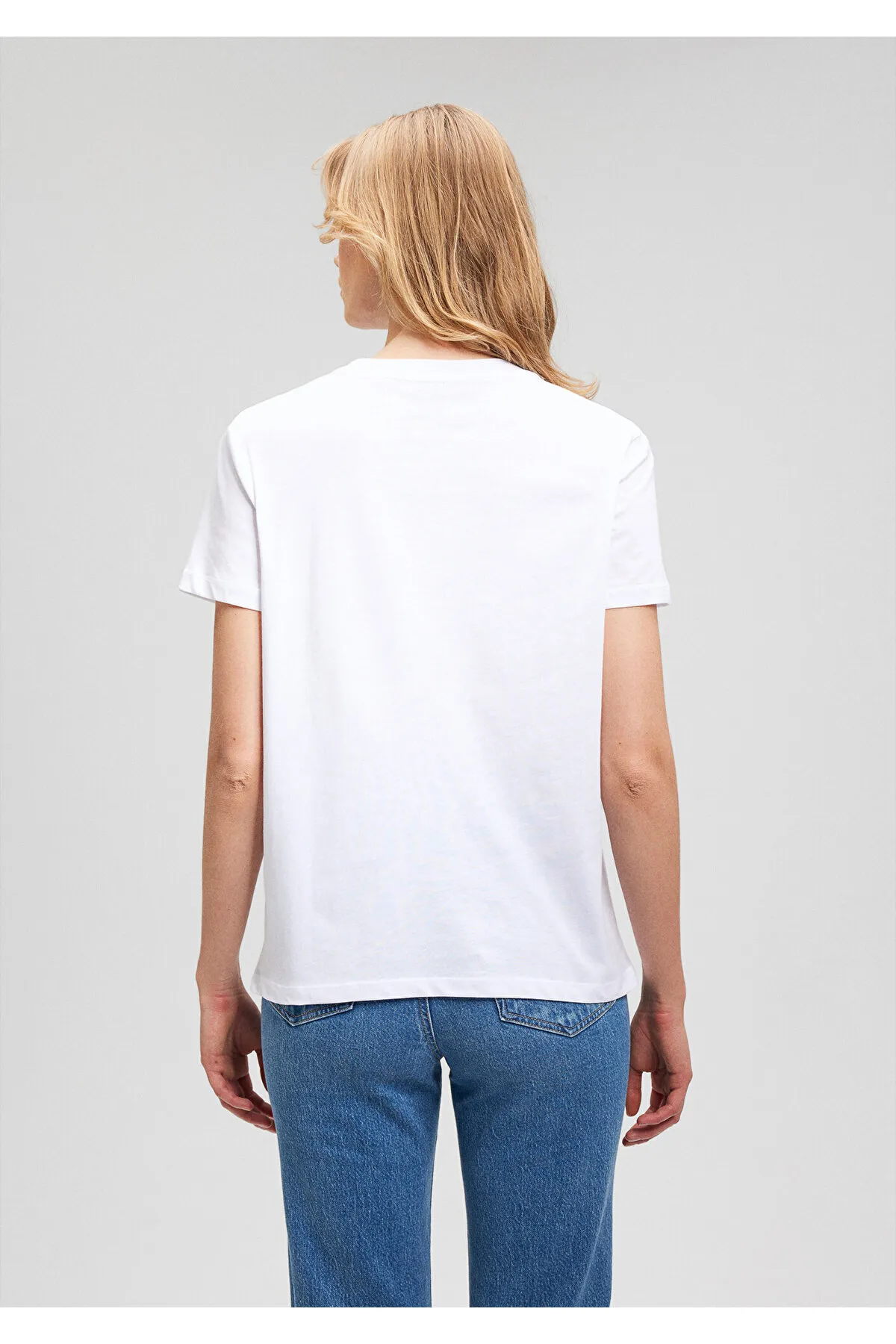 Mavi  Weißes Istanbul-T-Shirt mit Dreiecksdruck, Slim Fit / Slim Fit 168892-620