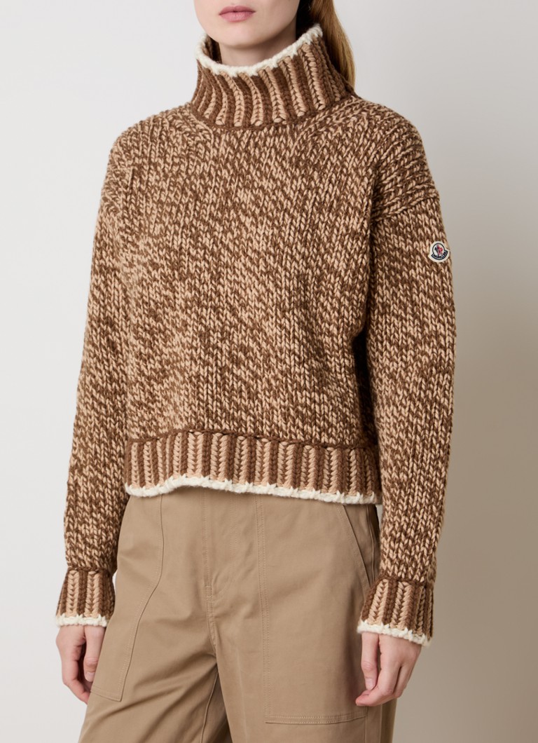 Maglione Moncler a maglia grossa in misto lana con collo alto