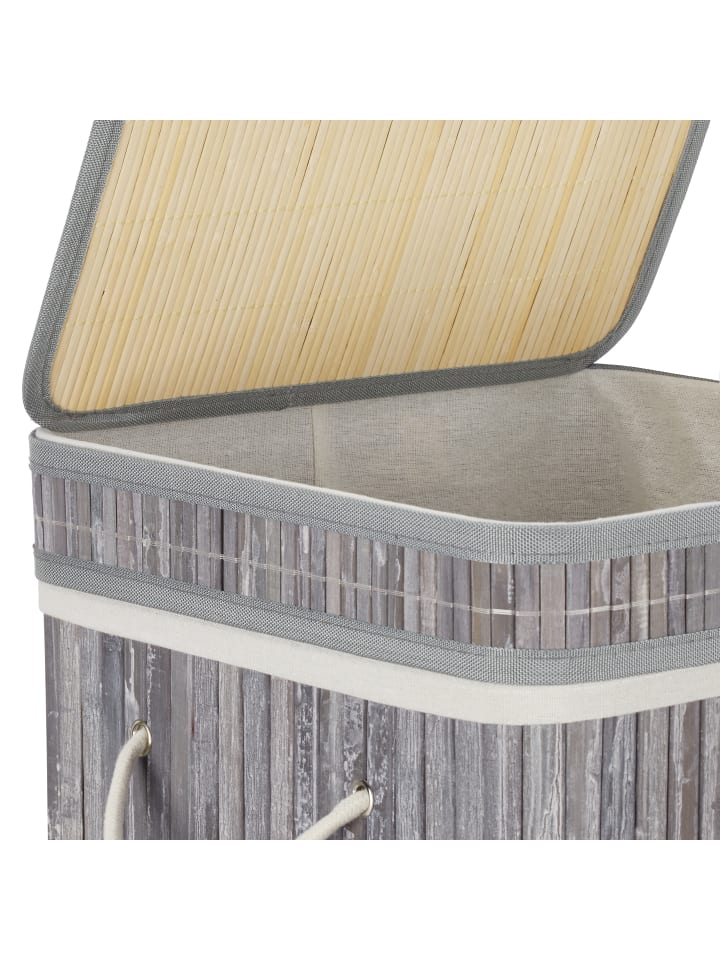 relaxdays Wäschekorb in Grau - (B)36 x (H)63 x (T)36 cm günstig kaufen onesize
