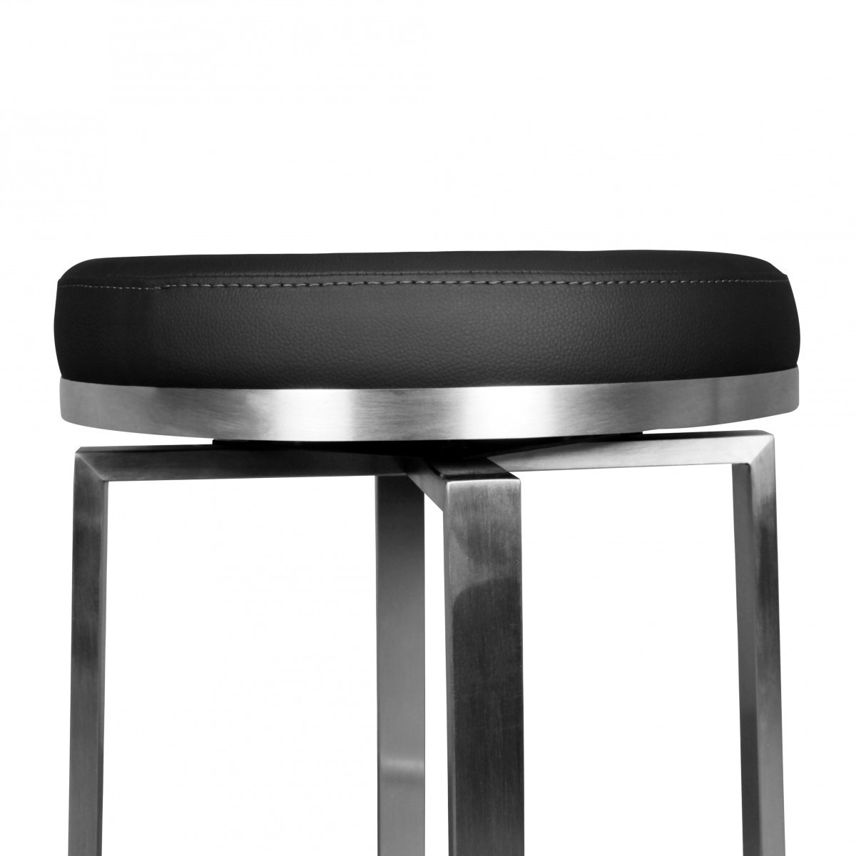 Wohnling Durable M8 | Barhocker Edelstahl schwarz | Barstuhl modern | Tresenhocker mit Beinen | Design Hocker drehbar