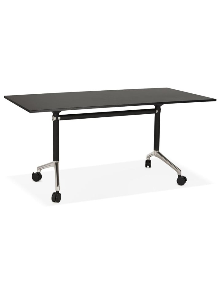 KADIMA DESIGN Schreibtisch klappbar 160x80 cm mobil & Homeoffice, mit Rollen in Schwarz günstig kaufen