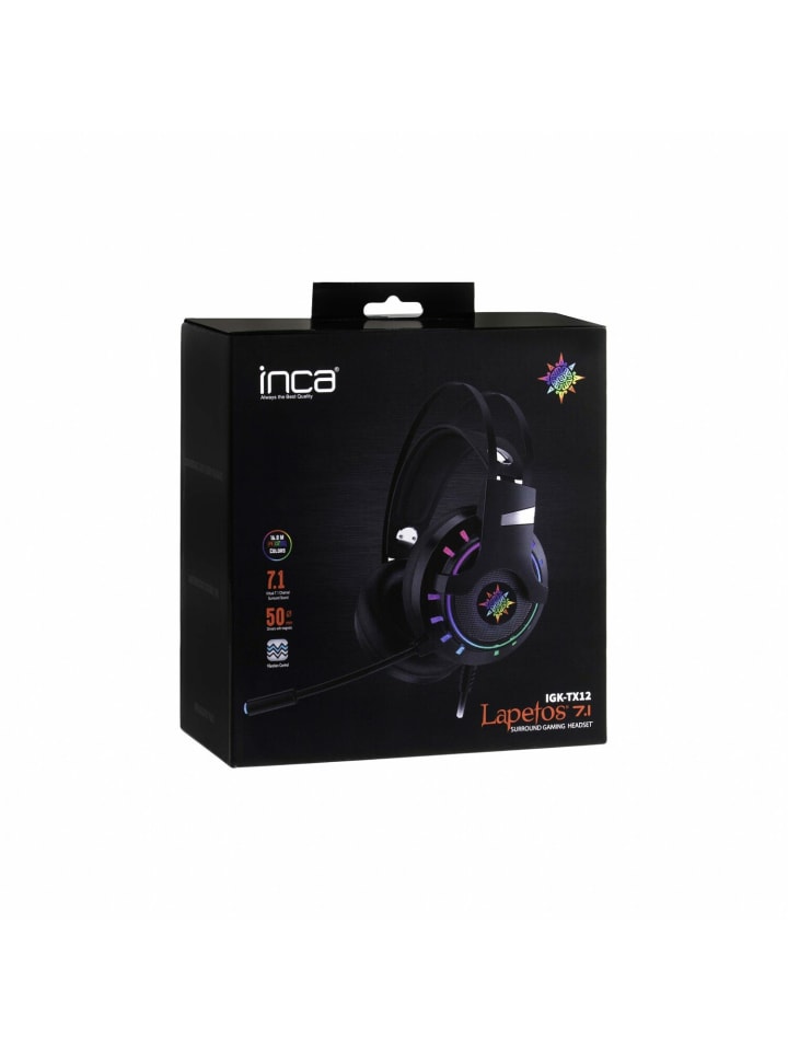 Inca Inca IGK-TX12 Schwarz 7,1 USB Surround RGB Lichteffekt Gaming Headset in Schwarz günstig kaufen onesize