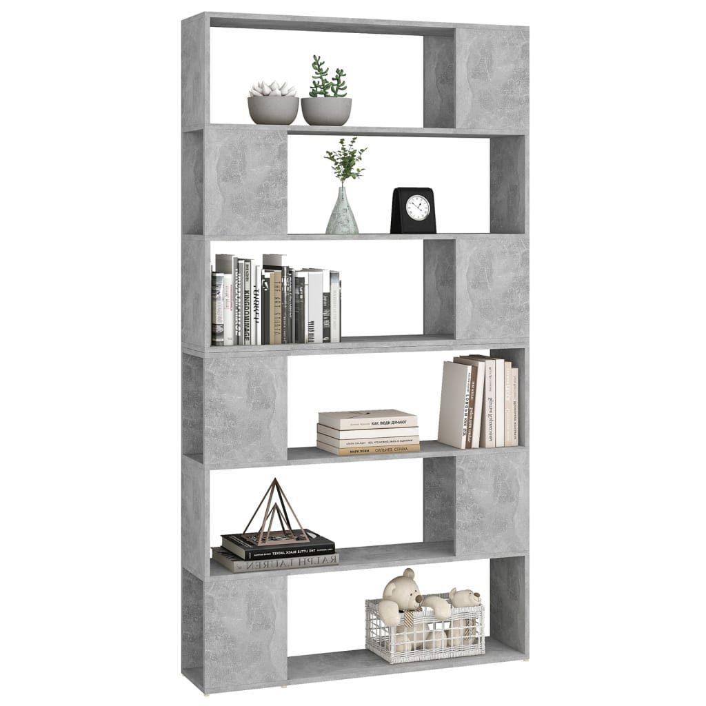 vidaXL Bücherregal Bücherregal Raumteiler Betongrau 100x24x188 cm, 1-tlg.