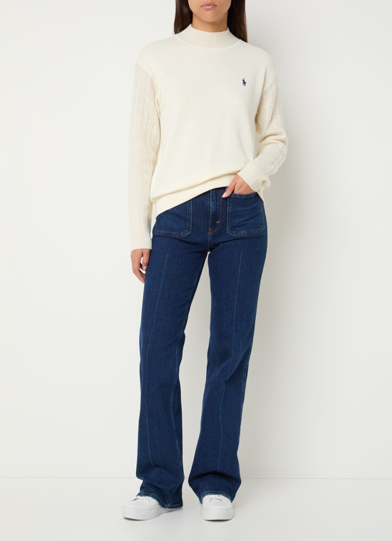 Pulover tricotat cu împletitură din amestec de cașmir cu logo Ralph Lauren