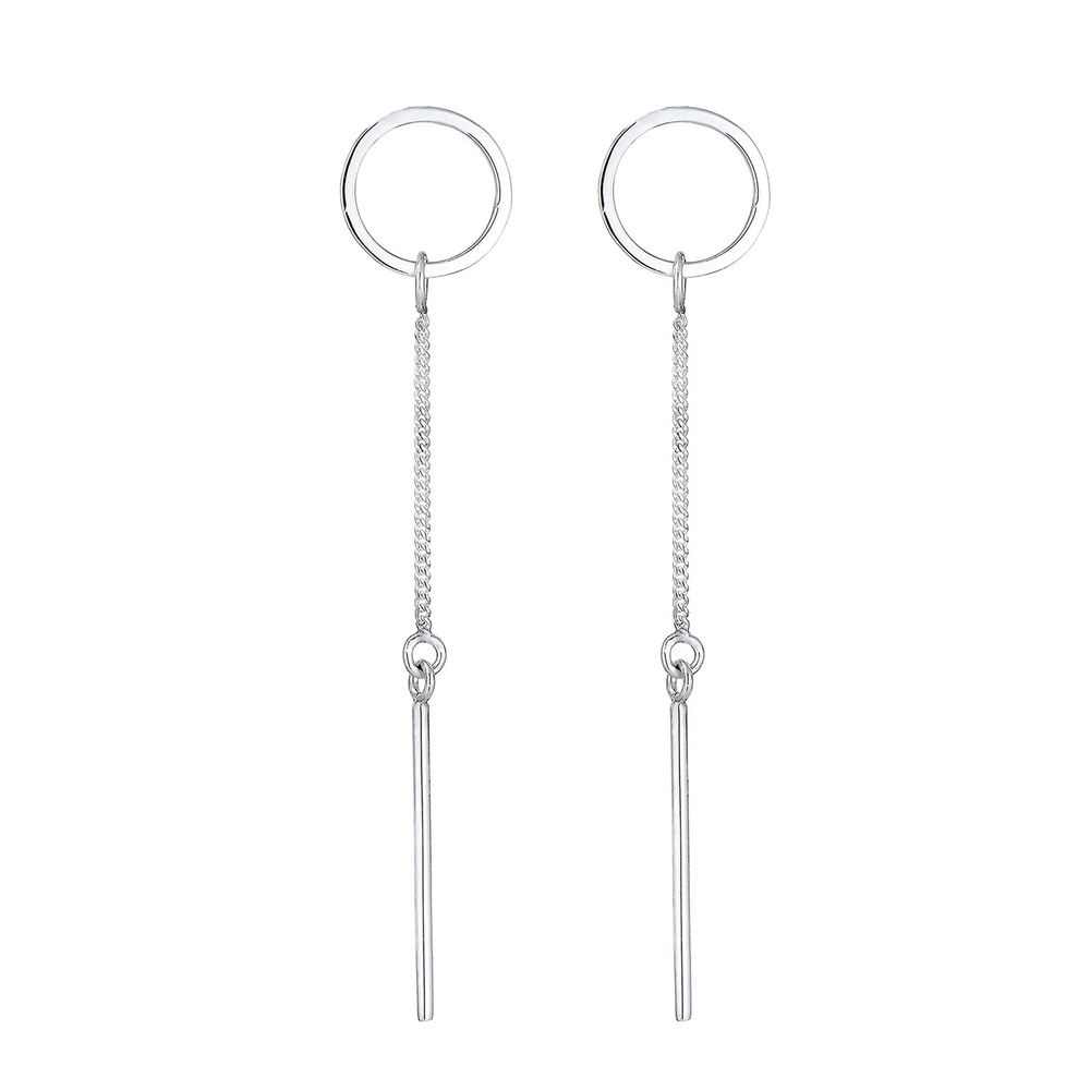 Elli Elli Boucles d'Oreilles Kreis Stab Geo Minimal 925 Sterling Silber Boucles d'oreilles