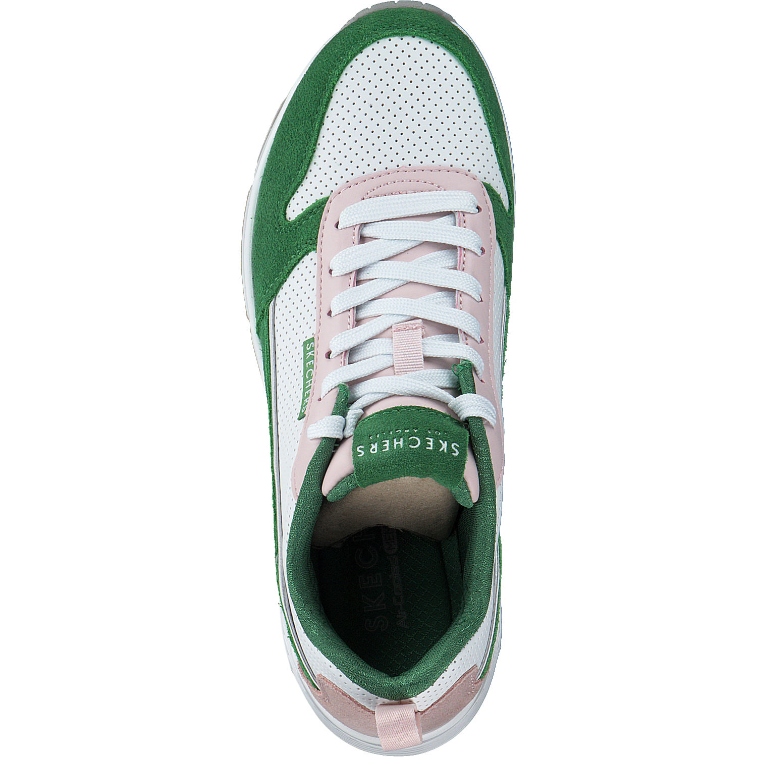 Skechers 177105, Schnürschuhe, Damen, Print Weiß Grün