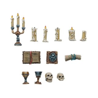Candles, Books & Skulls Set