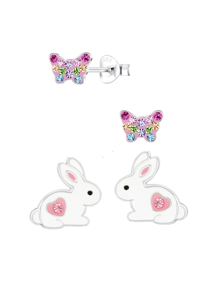 schmuck23 Ohrstecker Set Hase und Mini Schmetterling 925 Silber günstig kaufen onesize