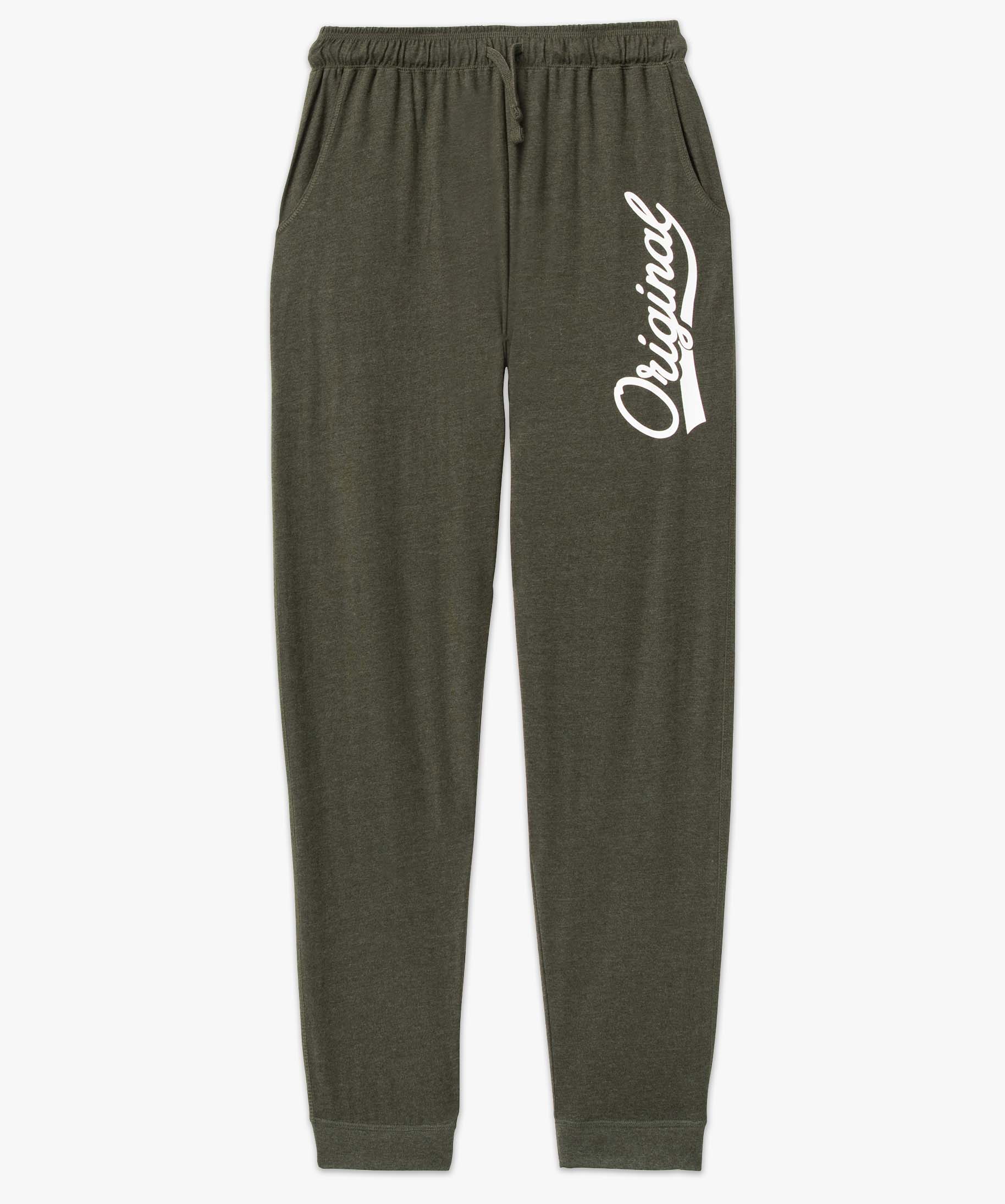Pantalon de pyjama homme en jersey à taille élastique kaki | GEMO
