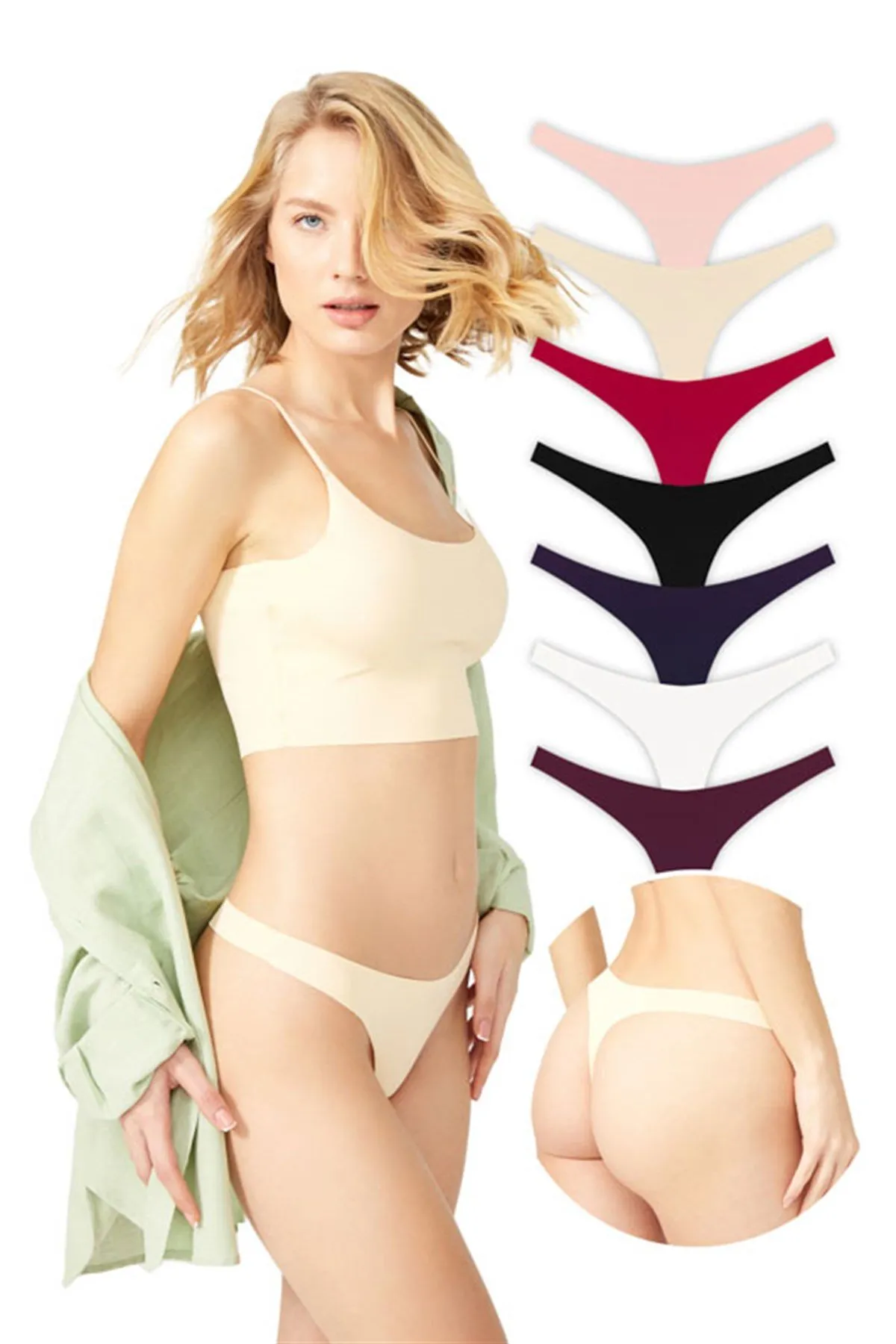 Cottonhill  Basic-Laser-Cut-Tanga-Höschen im 7er-Pack – 2