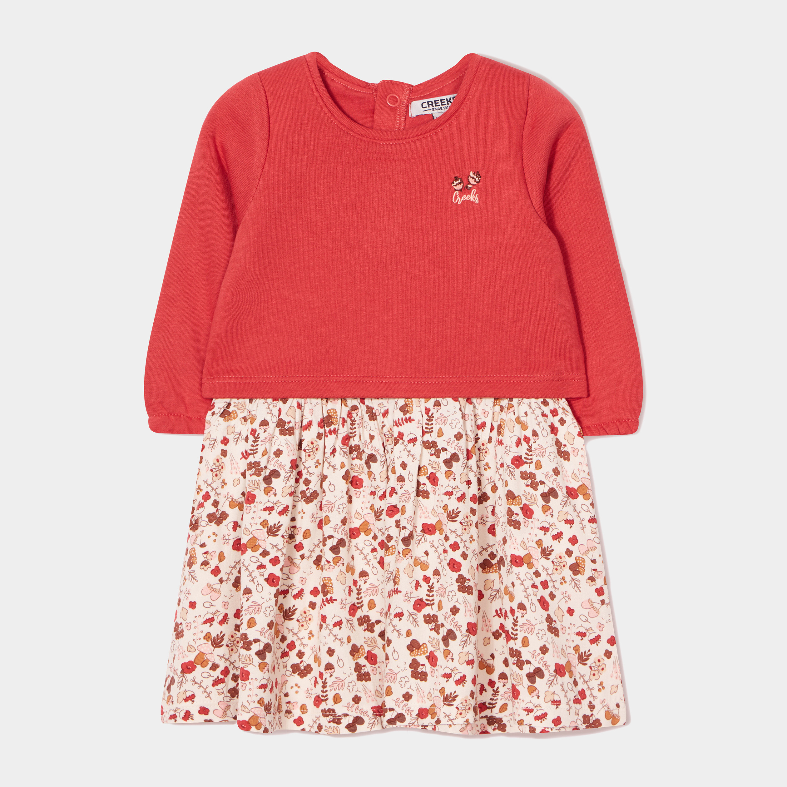 Robe effet 2-en-1 évasée Creeks ecru bébé fille | La Halle