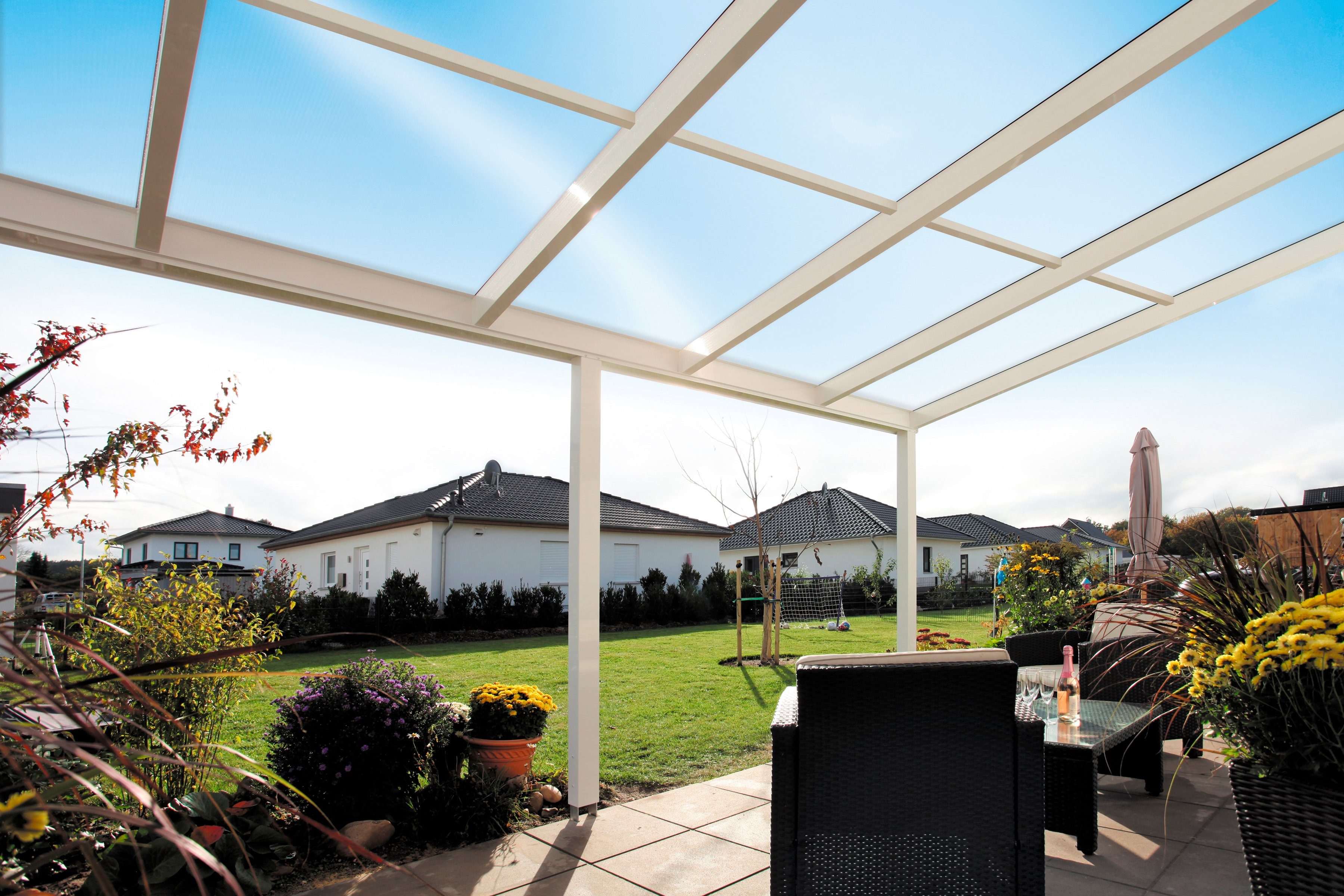 Skanholz Terrassendach Monza, BxT: 648x357