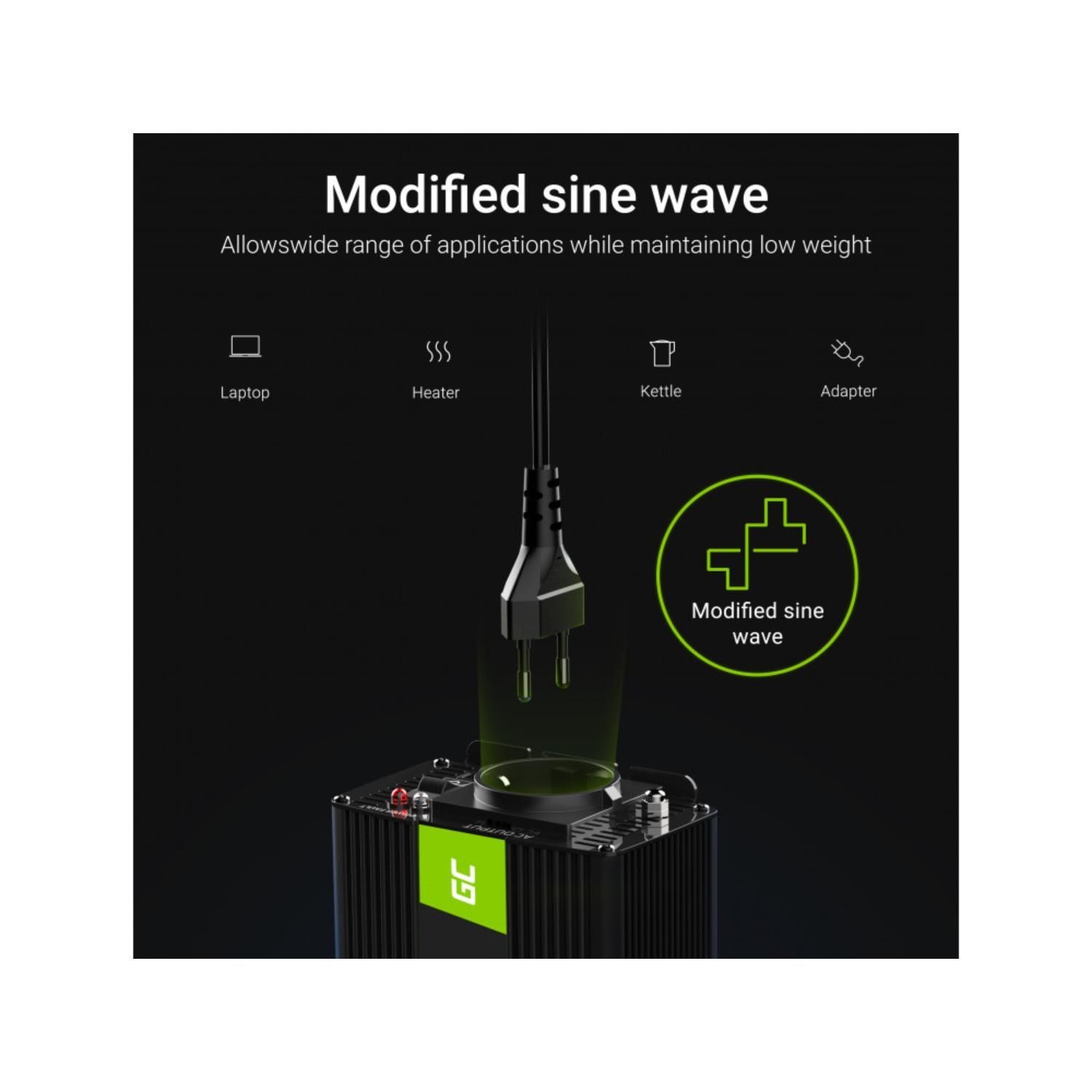 Green Cell INV08 12V/1000W Wechselrichter