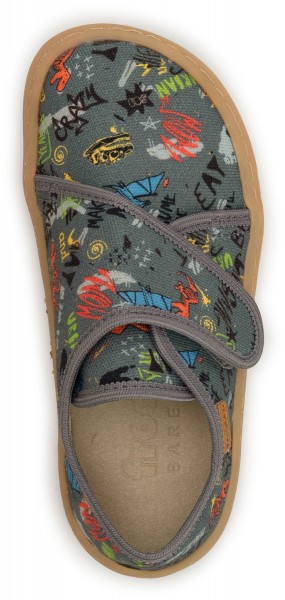 Froddo ~ LowCut Canvas vegan ~ Grey / Dino-Graffiti