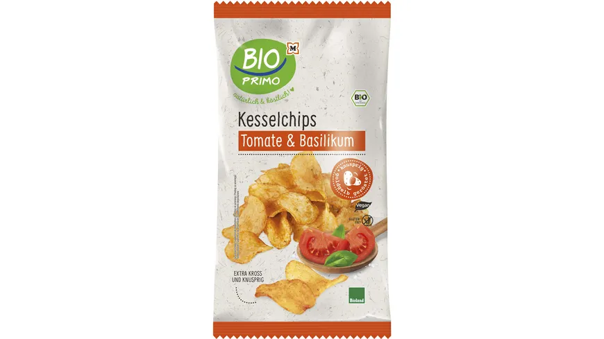 BIO PRIMO Bioland-Kesselchips Tomate & Basilikum 100 g