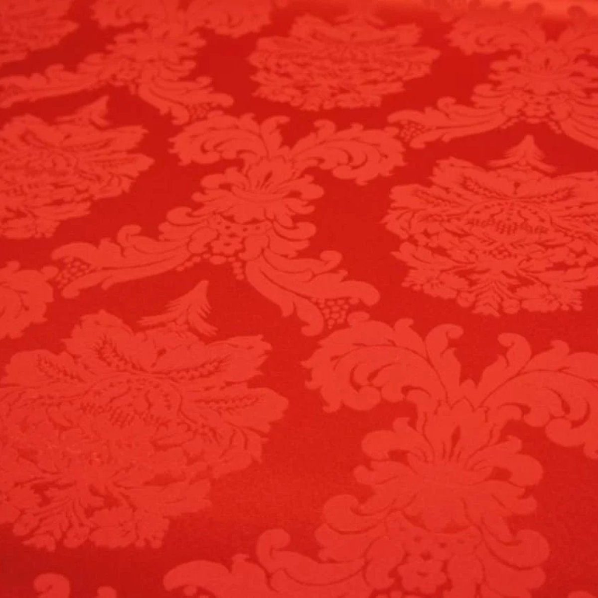 Stofferia Stoff Dekostoff Satin Jacquard Damasco Rot, Breite 280 cm, Meterware