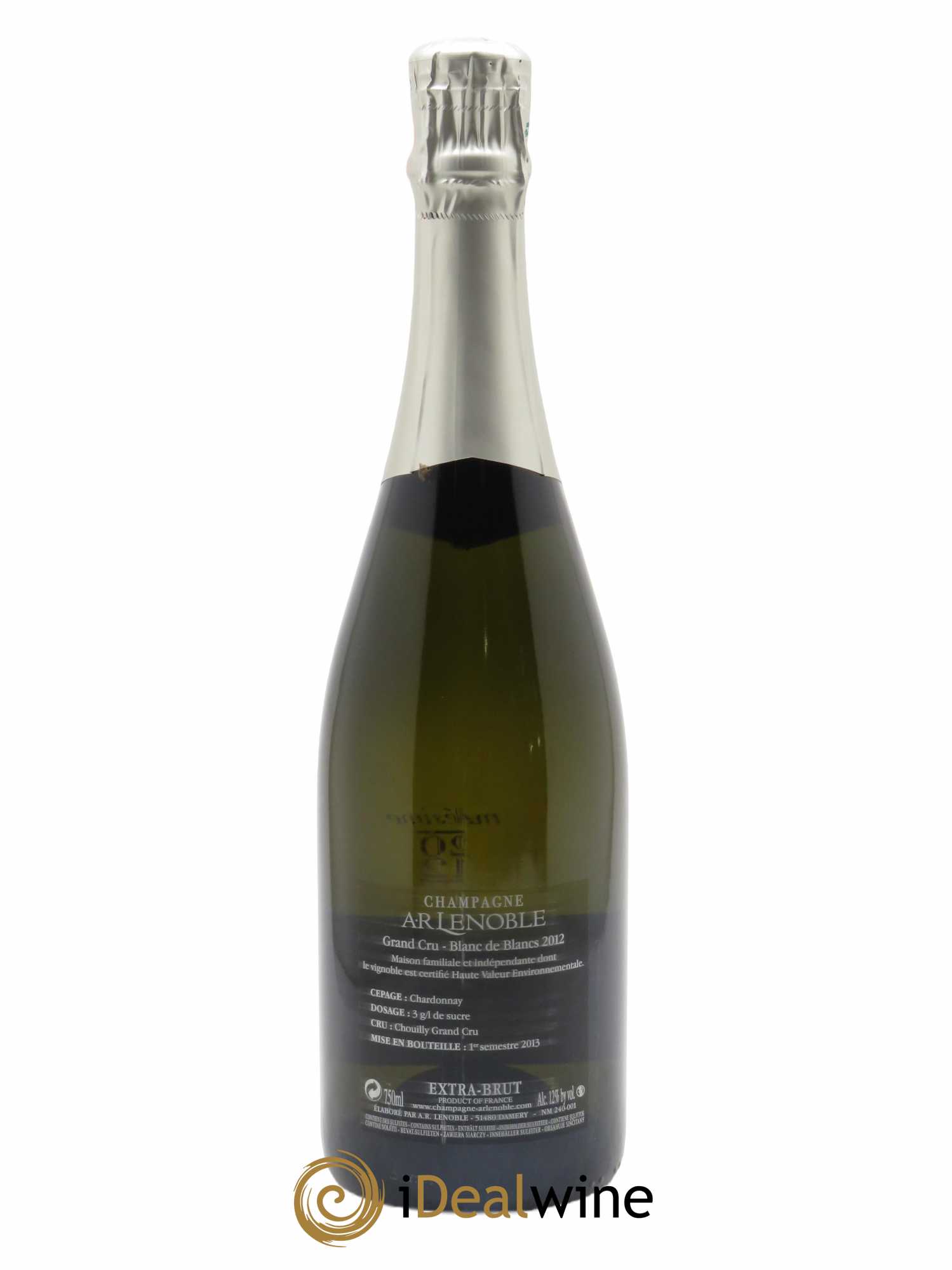 Blanc de Blancs Chouilly Grand Cru Extra Brut AR Lenoble  2012 - Lot de 1 Bouteille