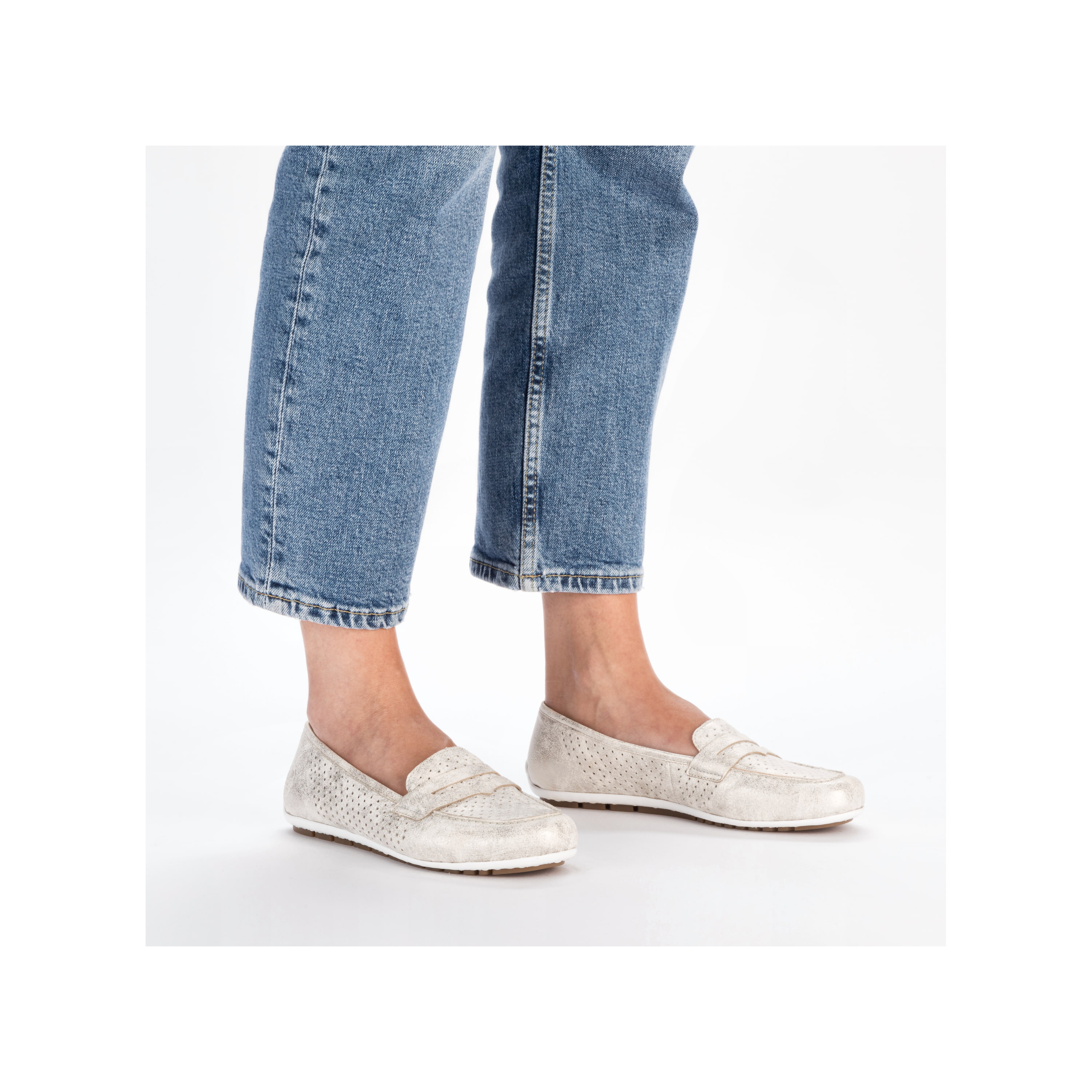 Rieker Damen Loafer hellbeige