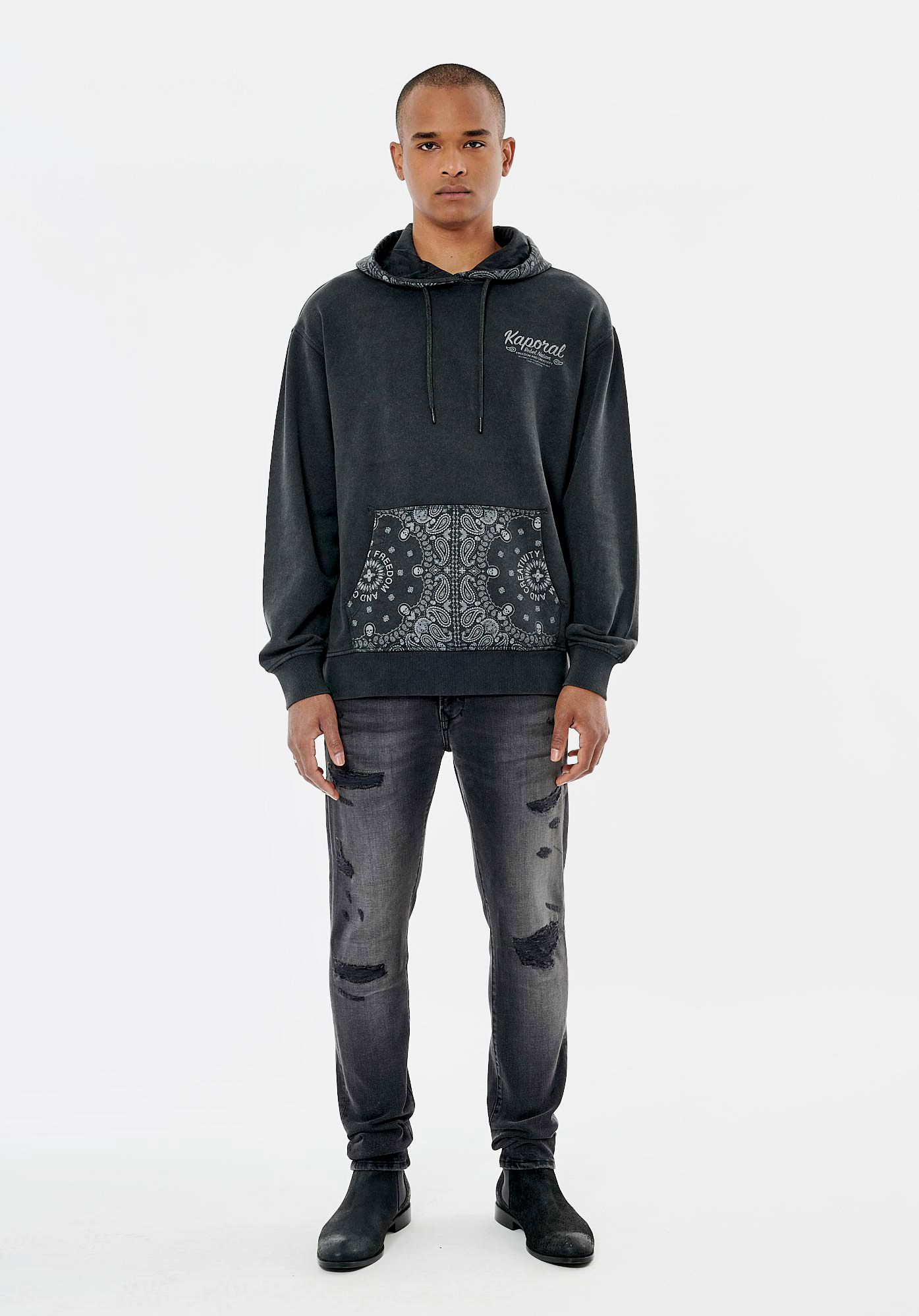 ROHAN  Sweat noir homme 100% coton