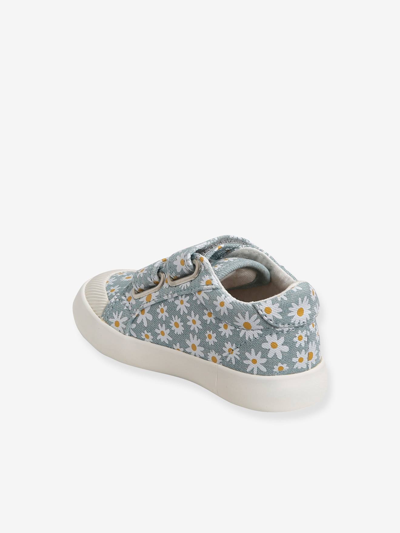 Vertbaudet Mädchen Baby Stoffschuhe, Klett - mehrfarbig